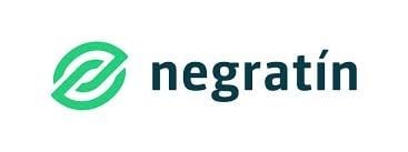 Negratín logo with green leaf symbol and dark blue text